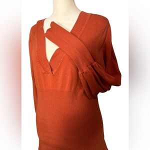 Boston Proper Silk & Cashmere Vintage Deep V neck Sweater Sz L